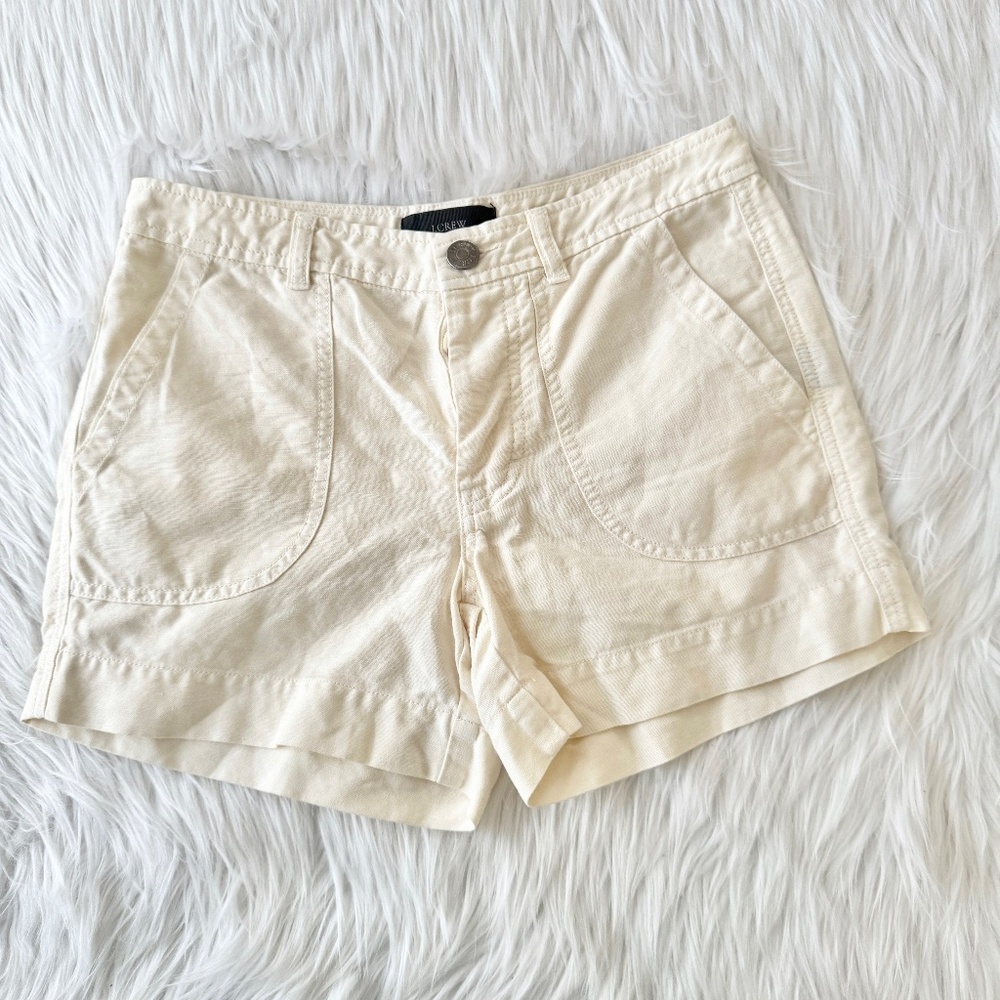 J.Crew White Cream Linen Short